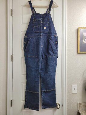 Carhartt Women's Denim Overalls Size L/Short